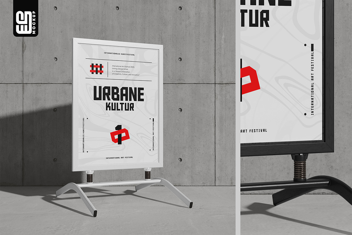 Advertising Sidewalk Sign Mockup, an Advertising Mockup by SD Mockup (Photo 3 of 5)
