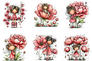 Spring Fairy Peony Clipart, an Illustration by CraftArtStudio (Thumbnail 4 of 6)