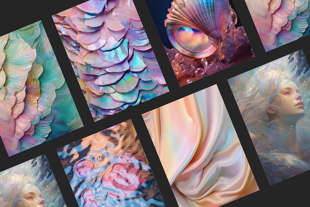 Mermaidcore iridescence textures, a Background Graphic by SunnyAfternoons (Photo 2 of 6)