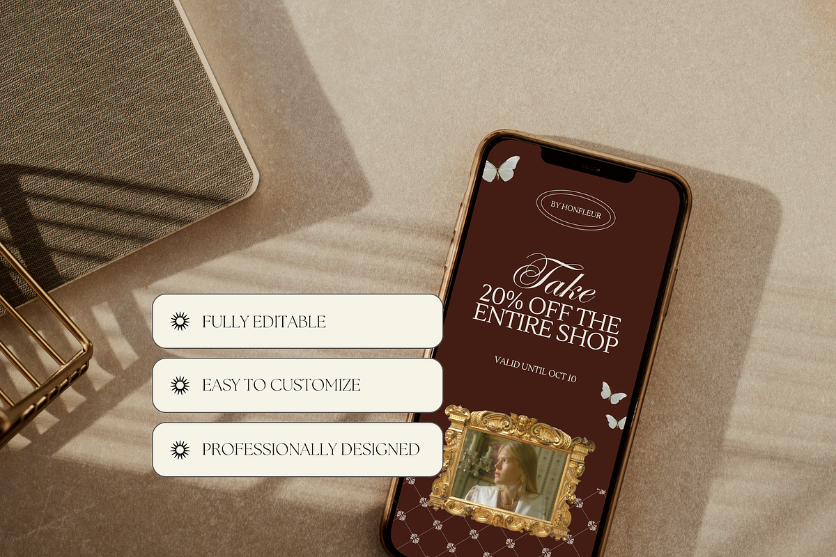 Floral Instagram Stories Posts Canva, a Social Media Template by Branding Babe Co. (Photo 6 of 7)
