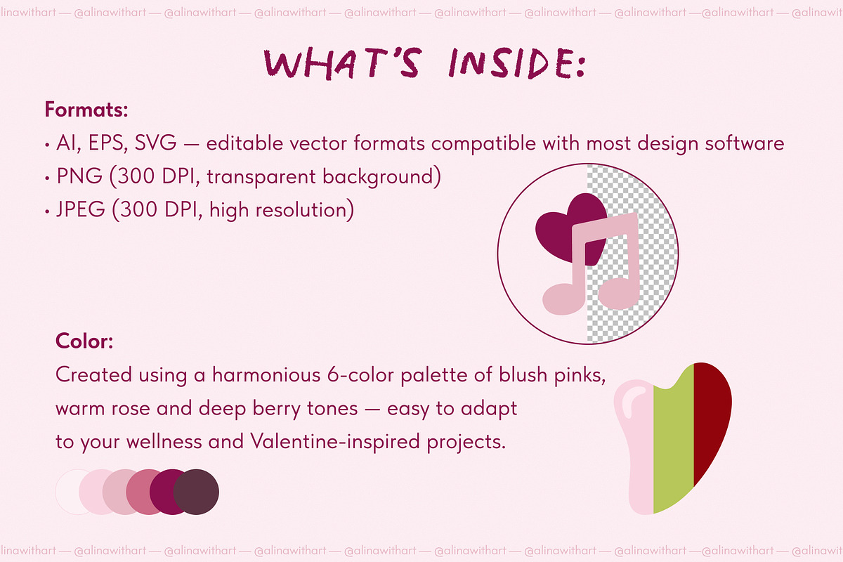 Wellness Valentine Icons, a Seasonal Illustration by alinawithart (Photo 3 of 14)