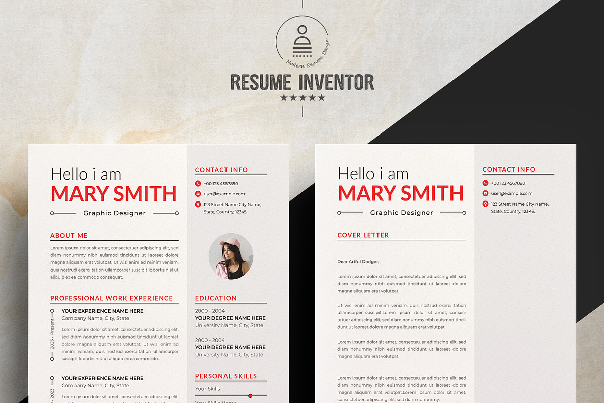 UX/UI Designer Resume Template preview 2