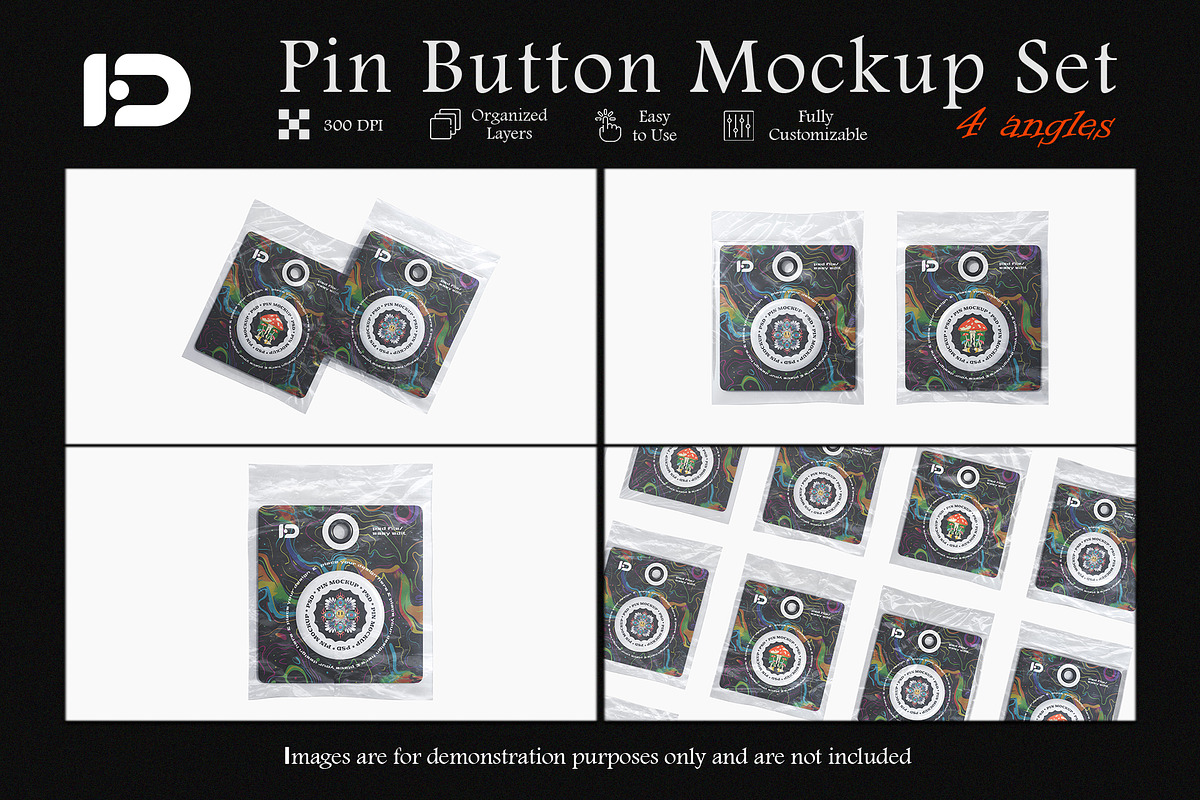 Pin Button Mockup Set, a Packaging Mockup by ForgeDesign (Photo 1 of 7)