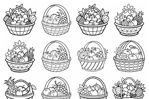 Fruit Basket Illustrations, an Object Graphic by Billah Hub