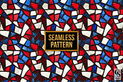 Red Blue Stained Glass Digital Paper, a Pattern Graphic by Creative Store (Thumbnail 4 of 5)