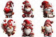 Whimsical Valentines Gnome Clipart, an Illustration by Black Bird Studio (Thumbnail 5 of 6)