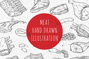 Meat hand drawn vector, an Object Graphic by Ladle&co. (Thumbnail 1 of 2)
