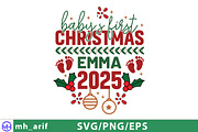 Baby's First Christmas Emma 2025, a Graphic by mh_arif (Thumbnail 1 of 4)