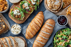 Fresh bread, pastries for brunch, a Food & Drink Photo by MistyDay