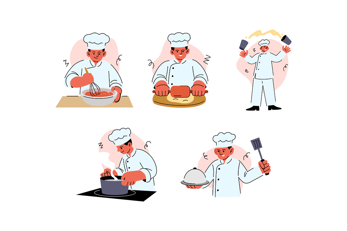 Character Chef Cooking Style Vol 1, an Object Graphic by SLAB! Design (Photo 3 of 3)
