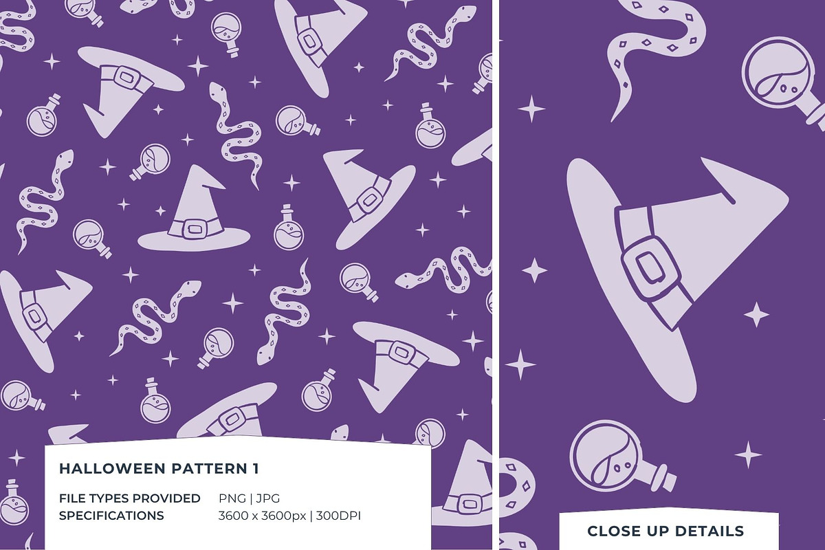 Halloween Seamless Pattern Set of 6, a Pattern Graphic by Fern & Quill (Photo 4 of 10)