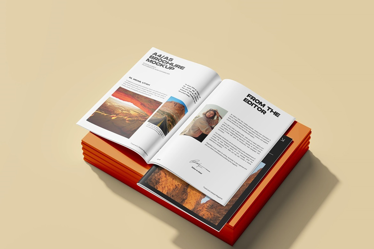 A4 Brochure Mockup, a Books & Magazine Mockup by Tokobeta (Photo 4 of 9)