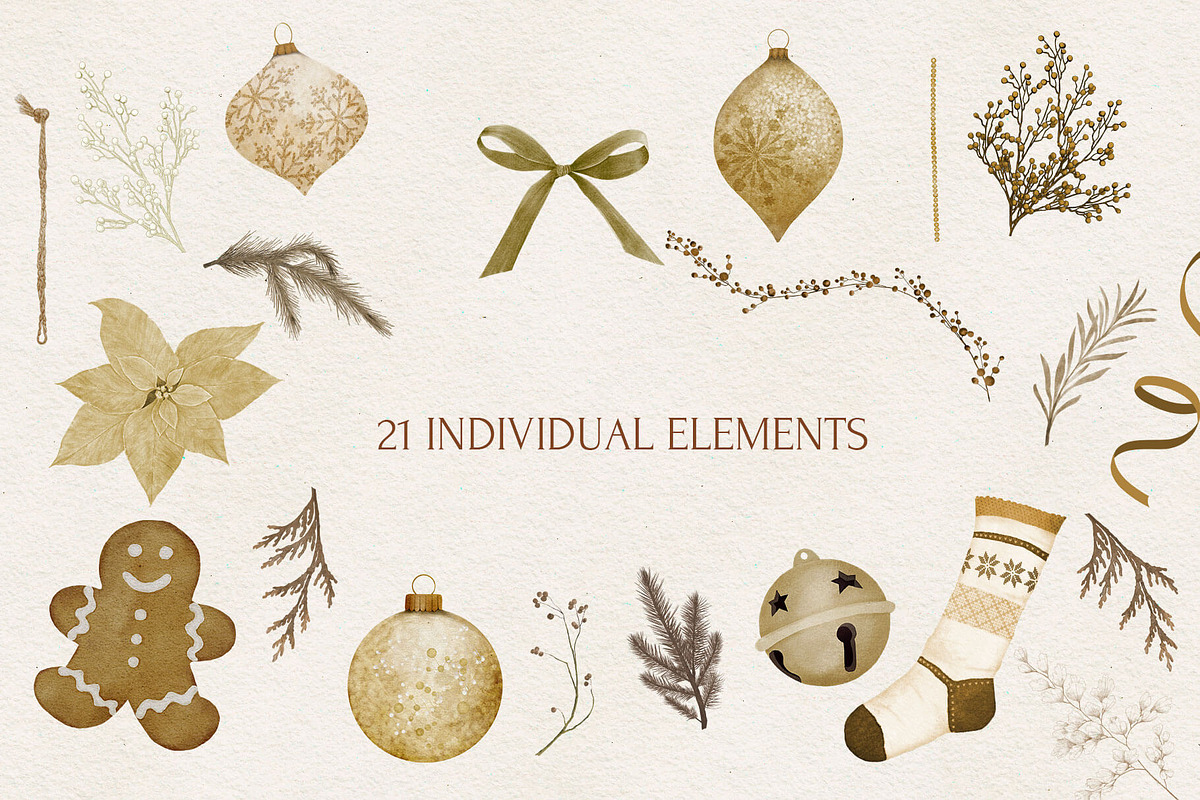 Christmas Ornaments Clipart, a Decorative Illustration by Maggie Stilwell Design (Photo 5 of 10)