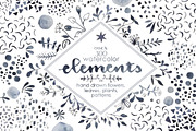 Watercolor Elements Bundle, a Texture Illustration by studio m (Thumbnail 1 of 9)