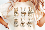 Watercolor Cartoon Rabbit PNG, an Animal Illustration by DreamCafeArt (Thumbnail 5 of 6)