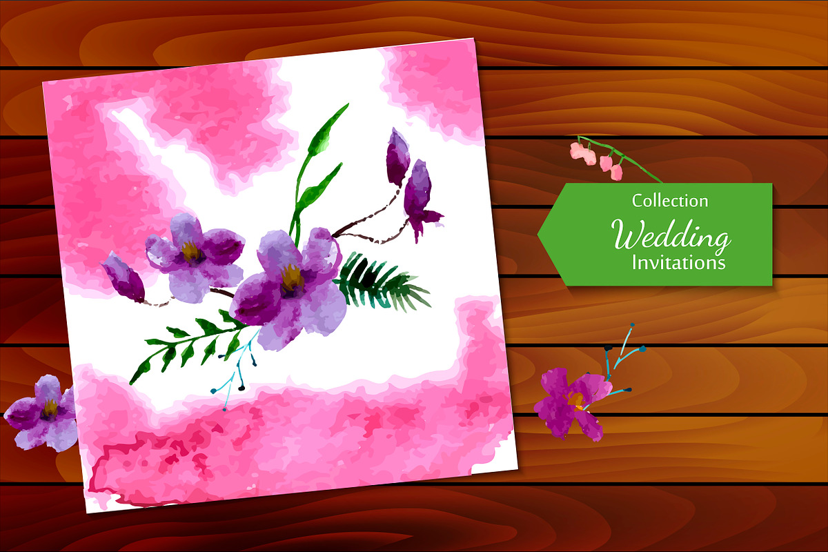 №4 Wedding invitations with magnolia, an Invitation Template by Rasveta (Photo 2 of 2)