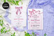 Pink Bow Baby Shower Invitation Temp, an Invitation Template by Snapybiz (Thumbnail 9 of 9)