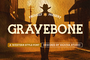 Gravebone Western Style Font, a Sans Serif Font by Vadovastd (Thumbnail 1 of 7)