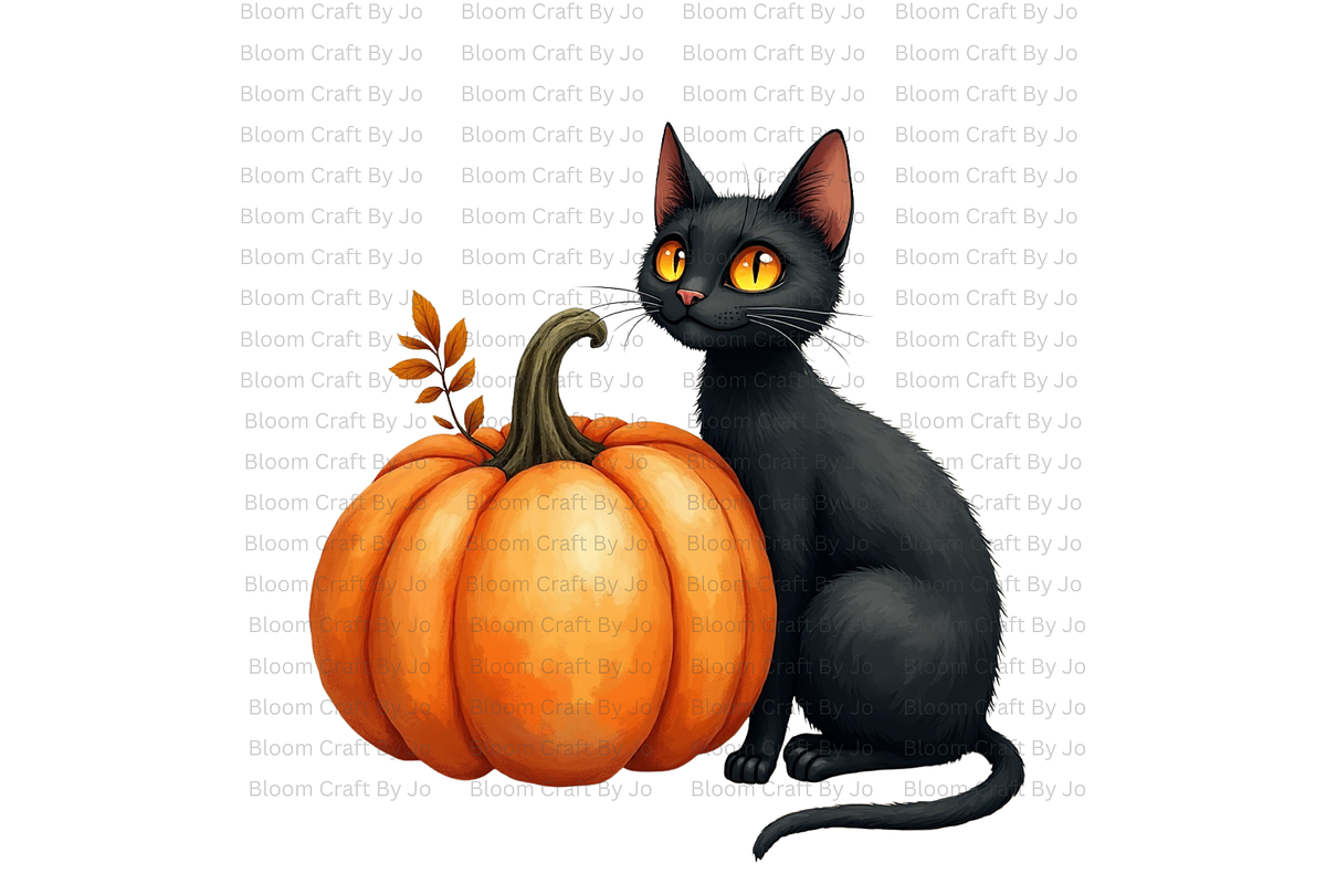 Pumpkins with Black Cats, an Animal Illustration by Bloom Craft Creations (Photo 7 of 12)
