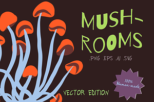 Mushrooms clipart PNG and vector, a Healthcare Illustration by Paper Cherry