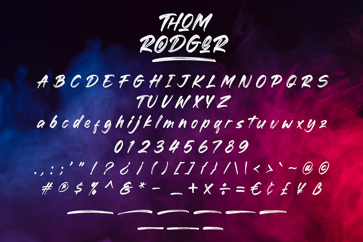 Thom Rodger - Handbrush Font, a Handwritten Font by Alpaprana