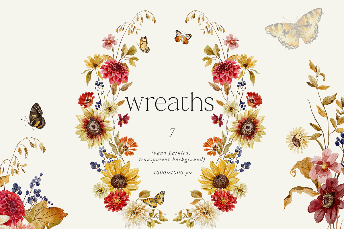 Warm Autumn - watercolor collection, a Seasonal Illustration by AleksaArt (Photo 4 of 17)