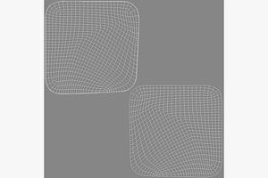 Two Black Square Stickers 3D Model