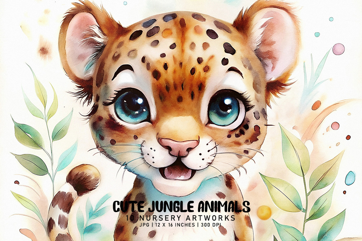 Cute Jungle Animals, a Decorative Illustration by Digital Art Creations (Photo 1 of 6)