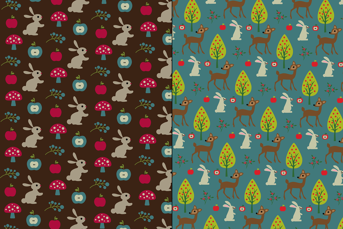Woodland Animal Patterns preview 4