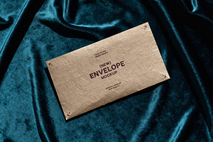 Envelope Mockup on Velvet Fabric, a Product Mockup by Design Squad