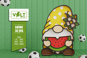 Summer Gnome 3D SVG Multilayered Cut, a Decorative Illustration by Volt_Design (Thumbnail 3 of 3)