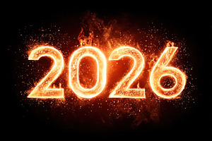 Fiery representation of the year 2026, a Background Photo by AlyaAnd