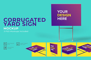 Corrugated Yard Sign Mockup