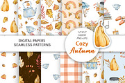 Watercolor Autumn Seamless Patterns, a Pattern Graphic by SvetaArtStore (Thumbnail 1 of 7)