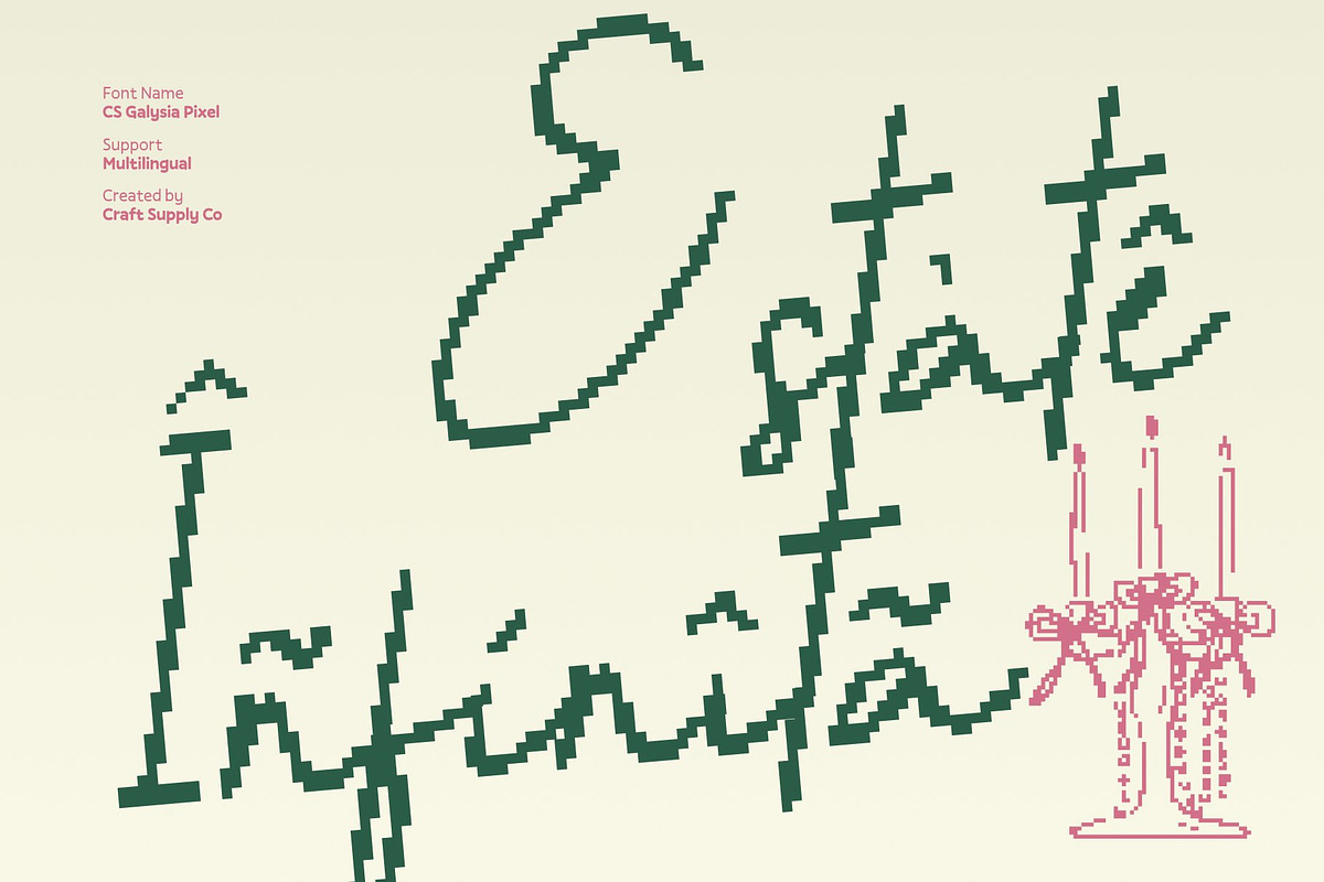 CS Galysia Pixel, a Script Font by Craft Supply Co. (Photo 6 of 8)