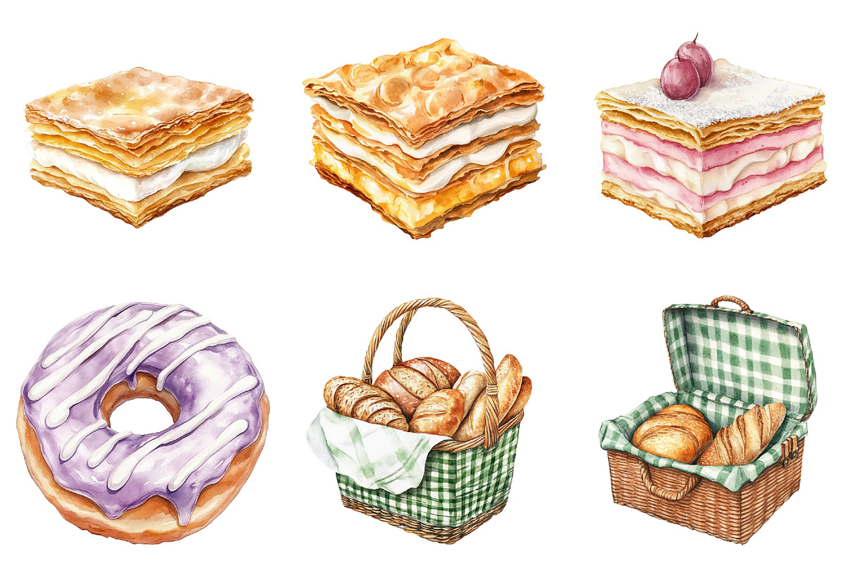 Watercolor Sweets Clipart Bundle, an Illustration by CitraGraphics (Photo 5 of 5)