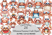 Whimsical Summer Crab Clipart, a Seasonal Illustration by CitraGraphics (Thumbnail 1 of 6)