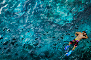 Snorkeling in crystal clear water