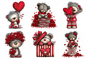 Valentine Teddy Bear Clipart, an Illustration by Daily.Designs (Thumbnail 6 of 8)