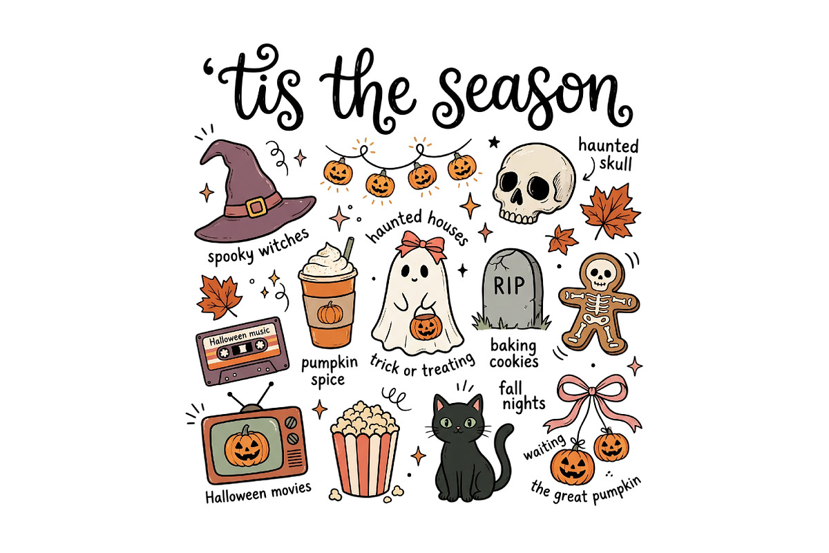 Cute Ghost Halloween Bundle, a Work Illustration by CraftArtStudio (Photo 2 of 4)