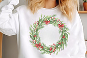 Christmas Wreath Clipart, Hollyhock, an Illustration by SinaCreation (Thumbnail 4 of 7)