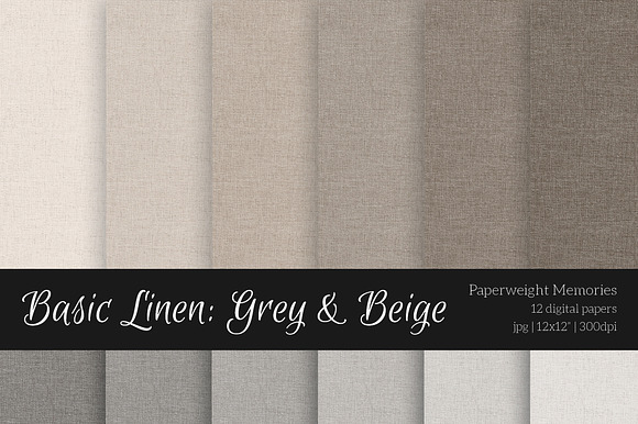 Paper - Basic Linen - Grey & Beige preview 6