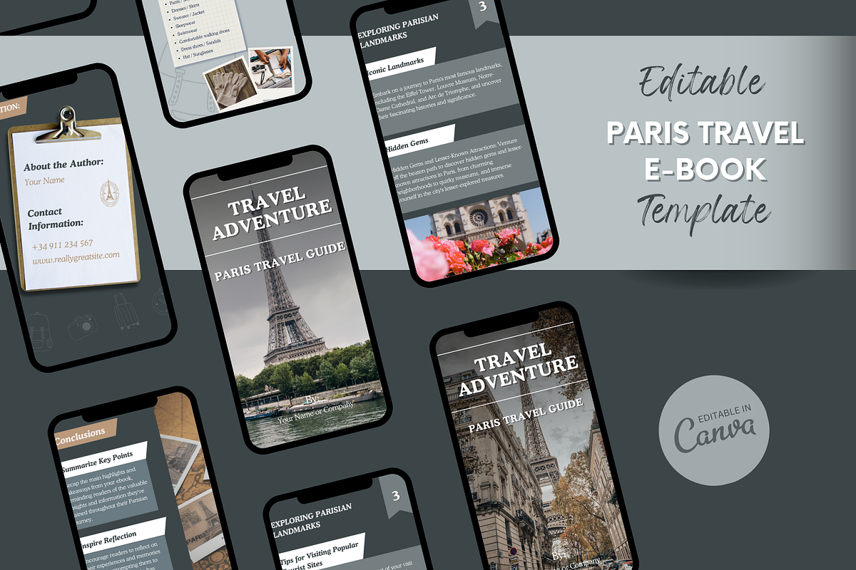 Travel Ebook Canva Editable Template, a Presentation Template by PaolaroiDesign (Photo 4 of 5)