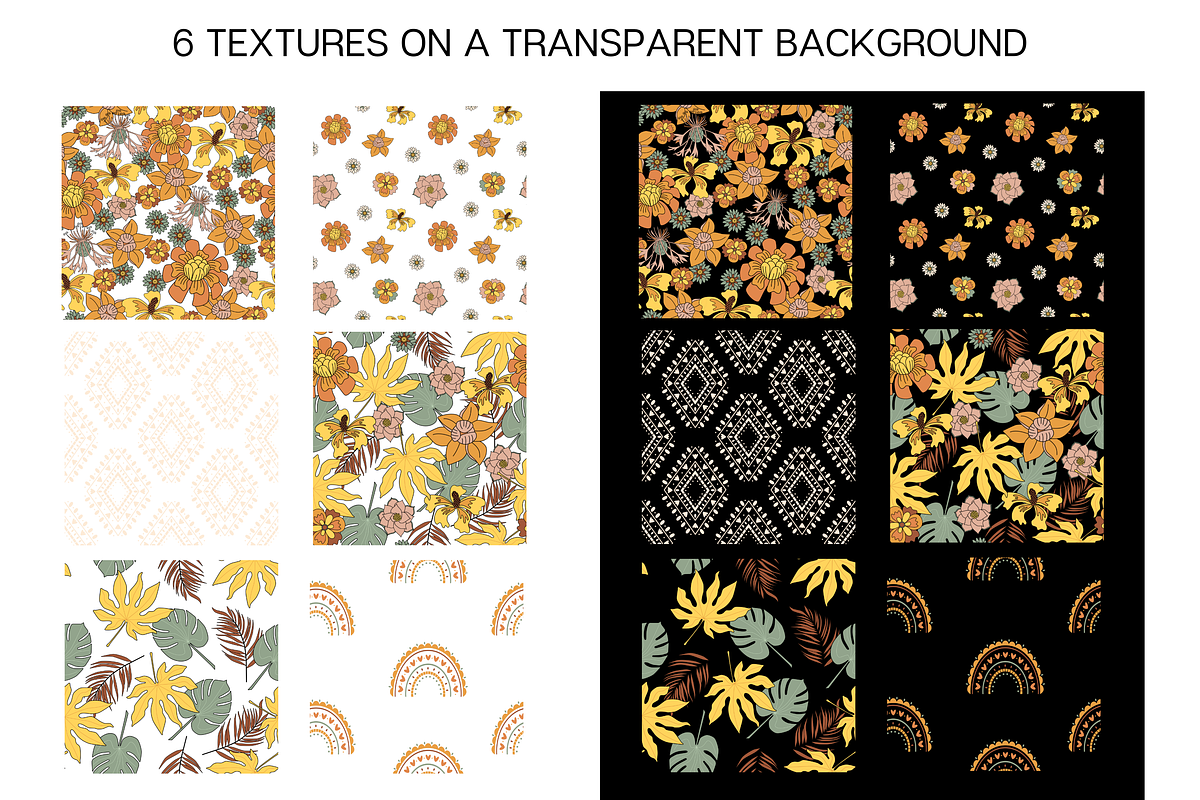 Tropical Flower Pattern Retro Summer, a Pattern Graphic by Trendingdigital (Photo 5 of 21)