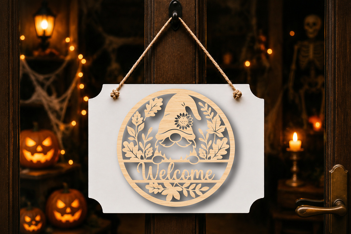 Welcome Gnome Sign SVG, a Work Illustration by Digital Artistic99 (Photo 4 of 4)