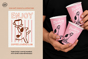 Dog & Coffee Clipart Cafe, an Animal Illustration by happpydesign (Thumbnail 3 of 11)