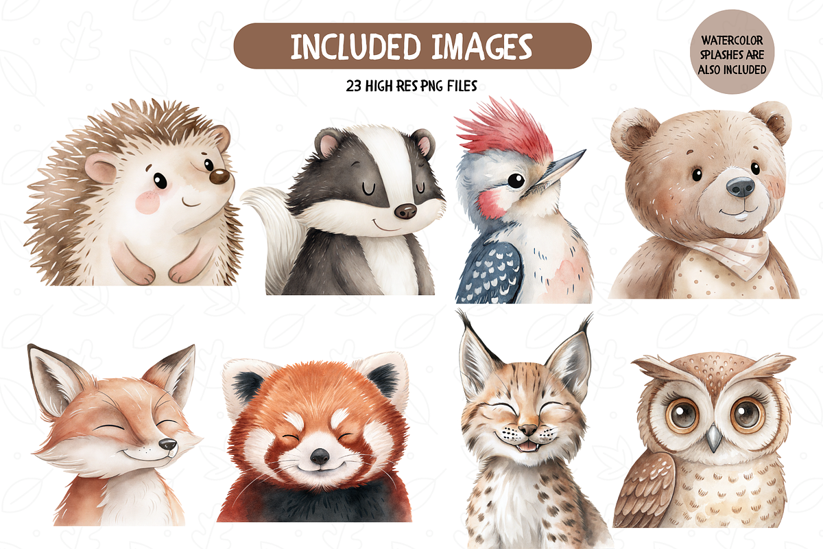 Woodland Animal Portraits Clipart, an Animal Illustration by TatiMockup (Photo 2 of 5)