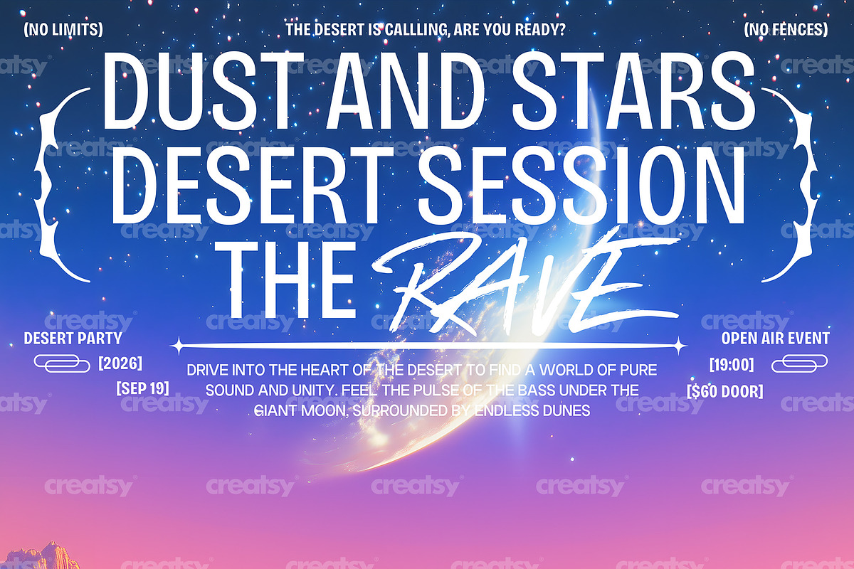 Echoes of the Rave Poster Template, a Poster Template by creatsy5 (Photo 3 of 4)