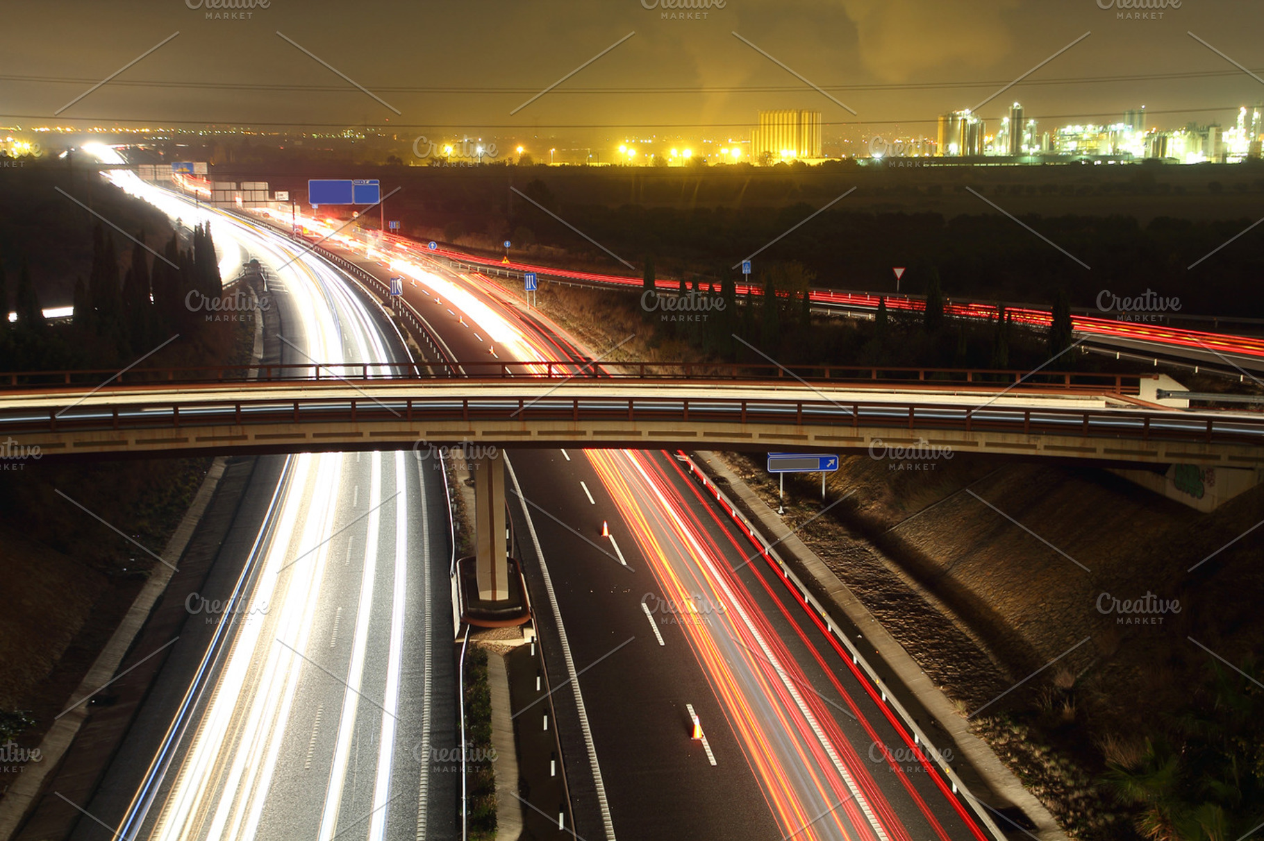 Highway at night stock photo containing night and road, a Transportation Photo by aagafapaperiapunta