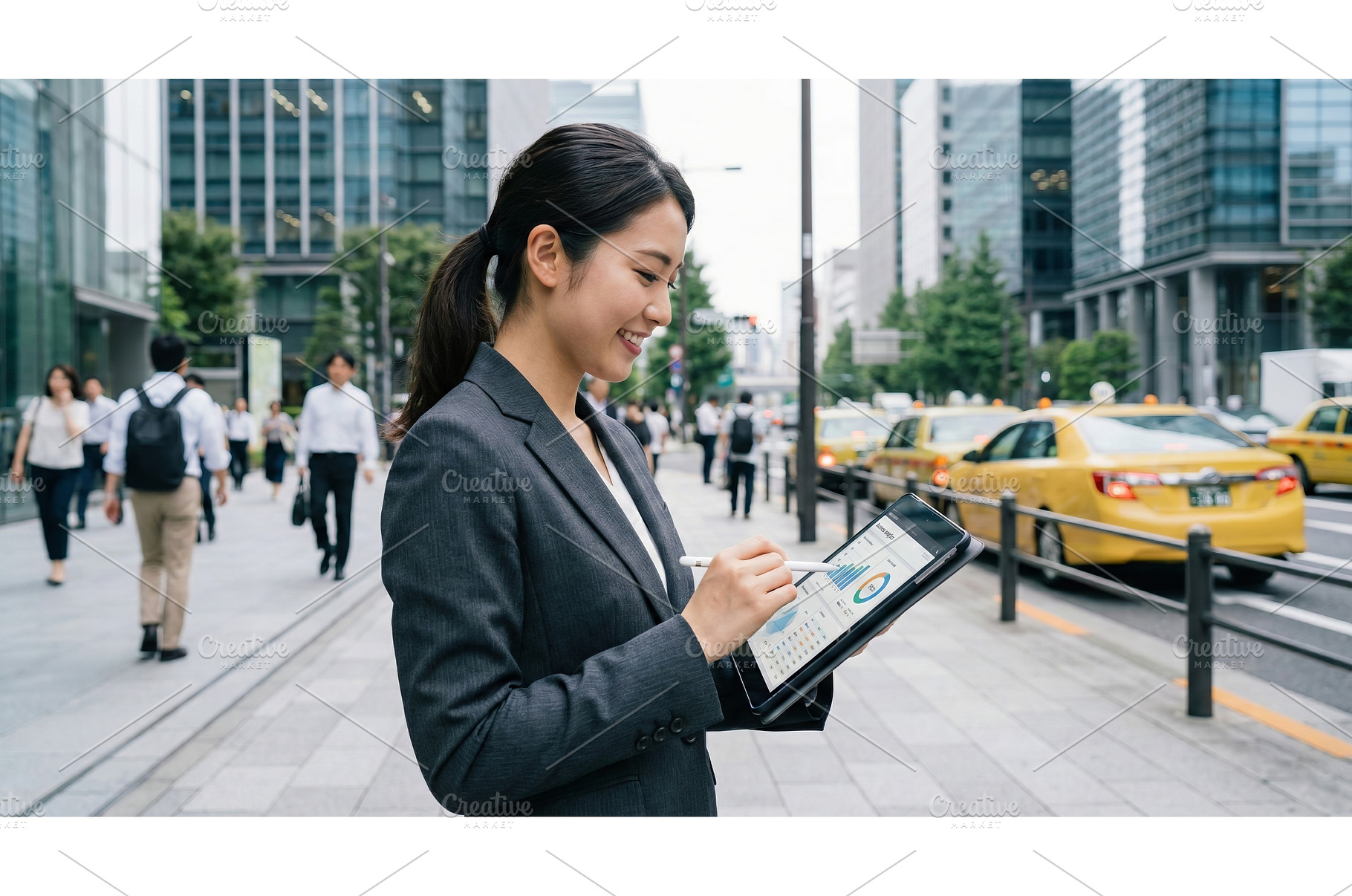 Woman on Tablet, a Person Photo by CREATIVEDEF